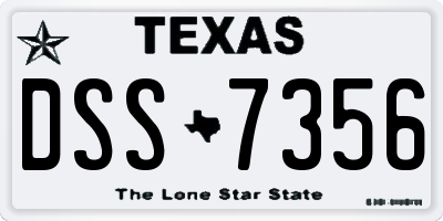 TX license plate DSS7356