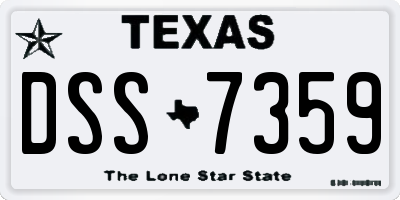 TX license plate DSS7359