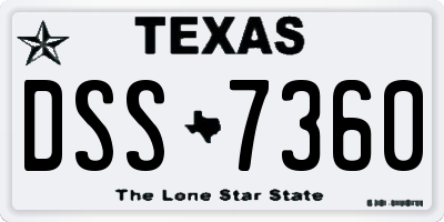 TX license plate DSS7360