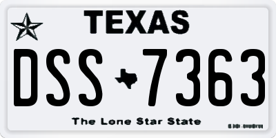 TX license plate DSS7363