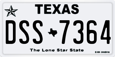 TX license plate DSS7364