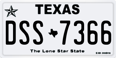 TX license plate DSS7366