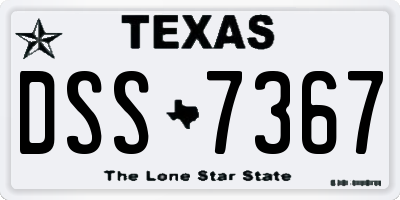 TX license plate DSS7367