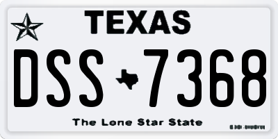 TX license plate DSS7368