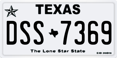 TX license plate DSS7369
