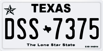 TX license plate DSS7375