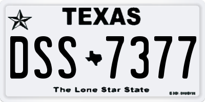 TX license plate DSS7377