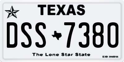 TX license plate DSS7380