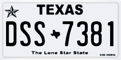 TX license plate DSS7381