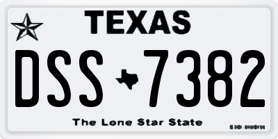 TX license plate DSS7382