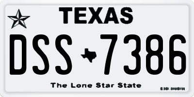 TX license plate DSS7386