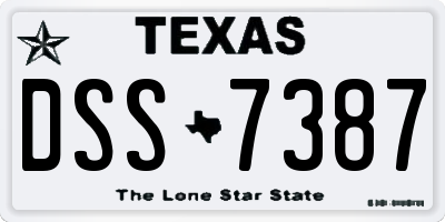 TX license plate DSS7387