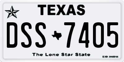 TX license plate DSS7405