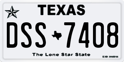TX license plate DSS7408