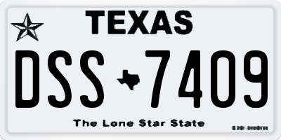 TX license plate DSS7409