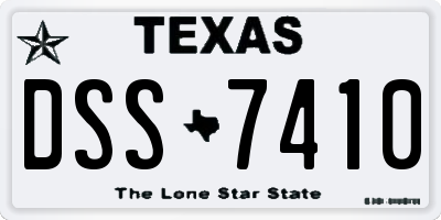 TX license plate DSS7410