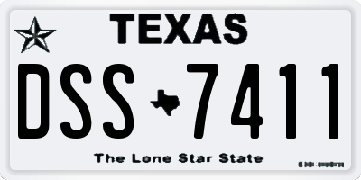 TX license plate DSS7411