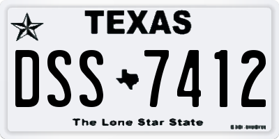 TX license plate DSS7412