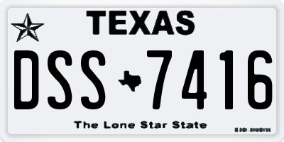 TX license plate DSS7416
