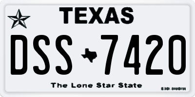 TX license plate DSS7420