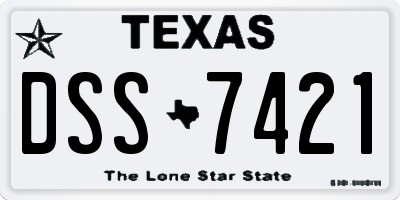 TX license plate DSS7421