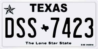 TX license plate DSS7423