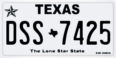 TX license plate DSS7425