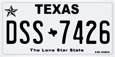 TX license plate DSS7426