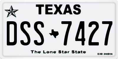 TX license plate DSS7427