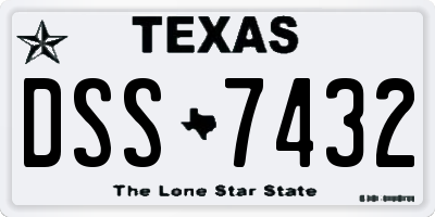 TX license plate DSS7432
