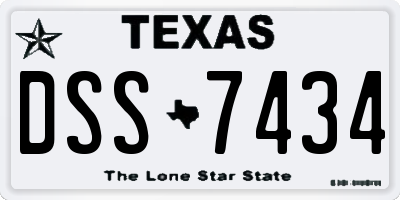 TX license plate DSS7434