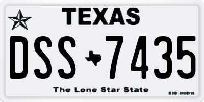 TX license plate DSS7435