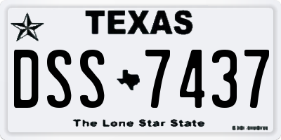 TX license plate DSS7437