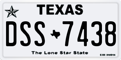 TX license plate DSS7438