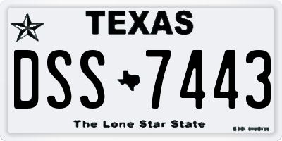 TX license plate DSS7443
