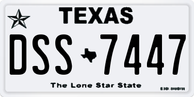 TX license plate DSS7447