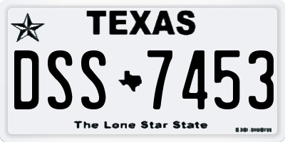 TX license plate DSS7453