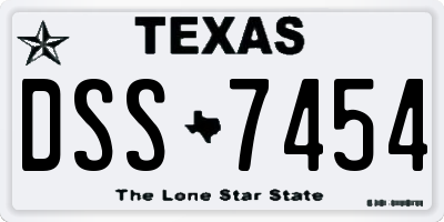 TX license plate DSS7454