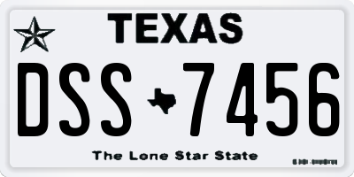 TX license plate DSS7456