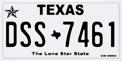 TX license plate DSS7461