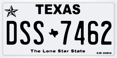 TX license plate DSS7462