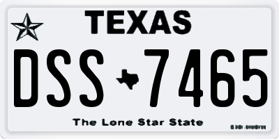 TX license plate DSS7465