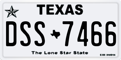 TX license plate DSS7466