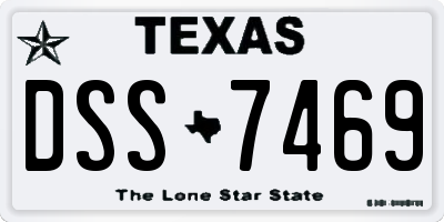 TX license plate DSS7469