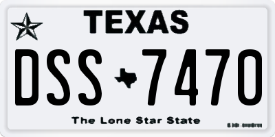 TX license plate DSS7470
