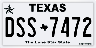 TX license plate DSS7472