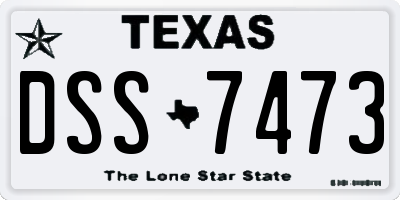 TX license plate DSS7473