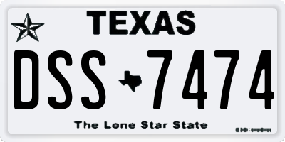 TX license plate DSS7474