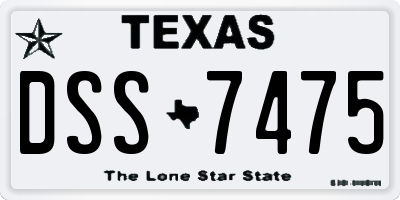 TX license plate DSS7475