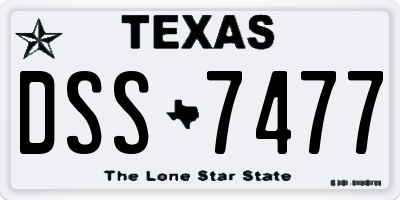 TX license plate DSS7477